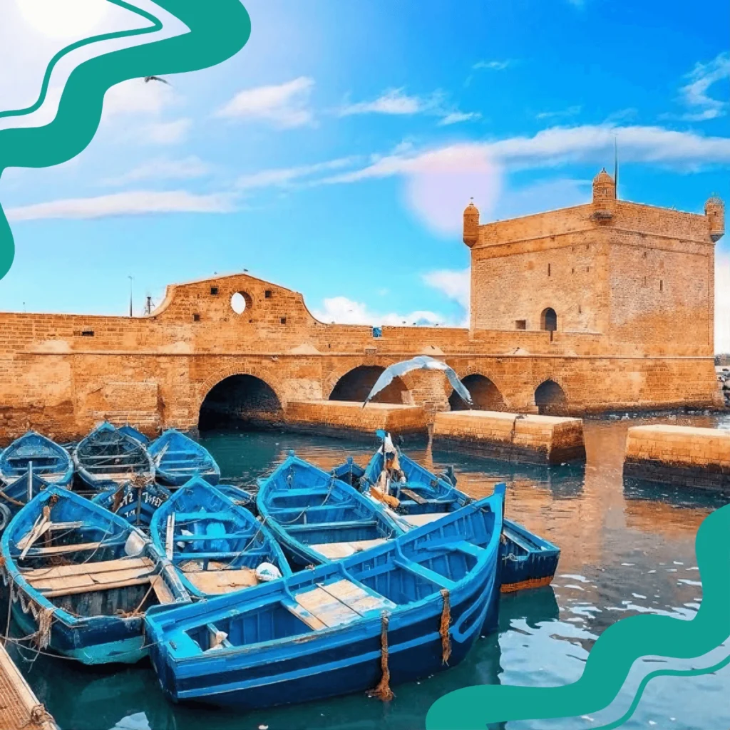 Panoramic view of Essaouira's medina and coastline